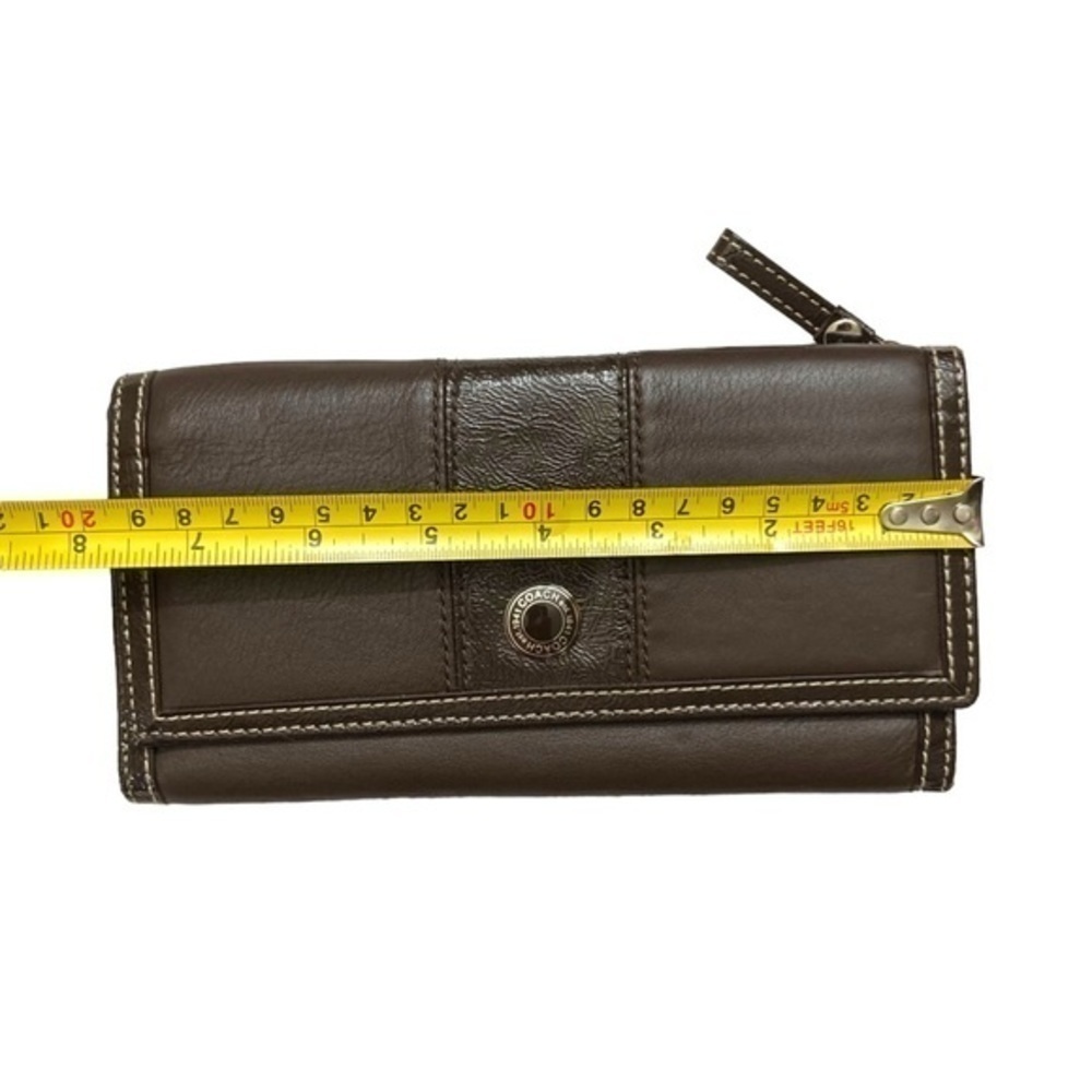 Coach brown leather checkbook wallet - Picture 3 of 8